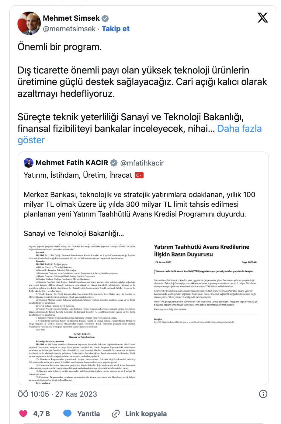 Mehmet Şimşek resmen duyurdu! Merkez Bankası 300 milyar lira özel kredi dağıtacak... Şartlar belli oldu 3